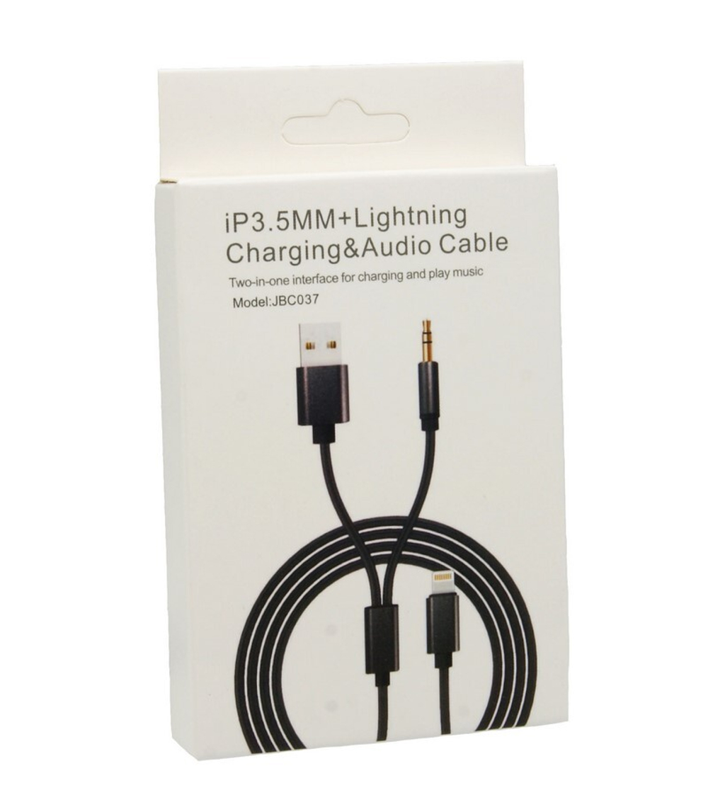 Кабель USB-Lightning + 3.5 JBC037(черный) 1м