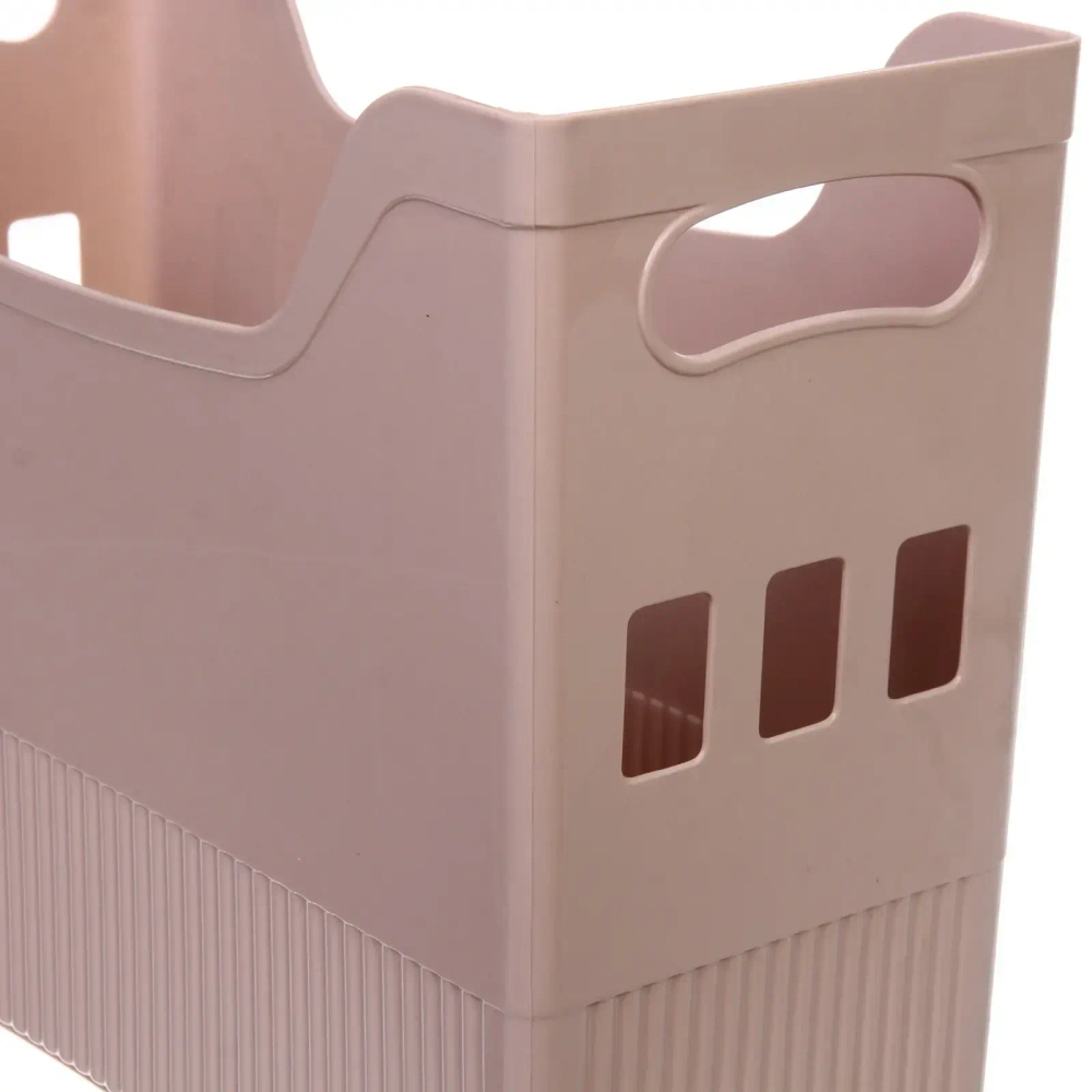 Лоток для хранения на двух колесиках «АТЛАНТА», цвет пудрово-бежевый, 34*14*25,5см (лейбл Селфи)