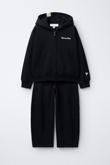 ZARA КОМПЛЕКТ ИЗ ТОЛСТОВКИ И БРЮК BALLOON, МОРСКОЙ ТЕМНО-СИНИЙ