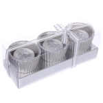 Свечи новогодние «Ёлочка в подсвечнике» 17*6*6см (набор 3шт), Серебро