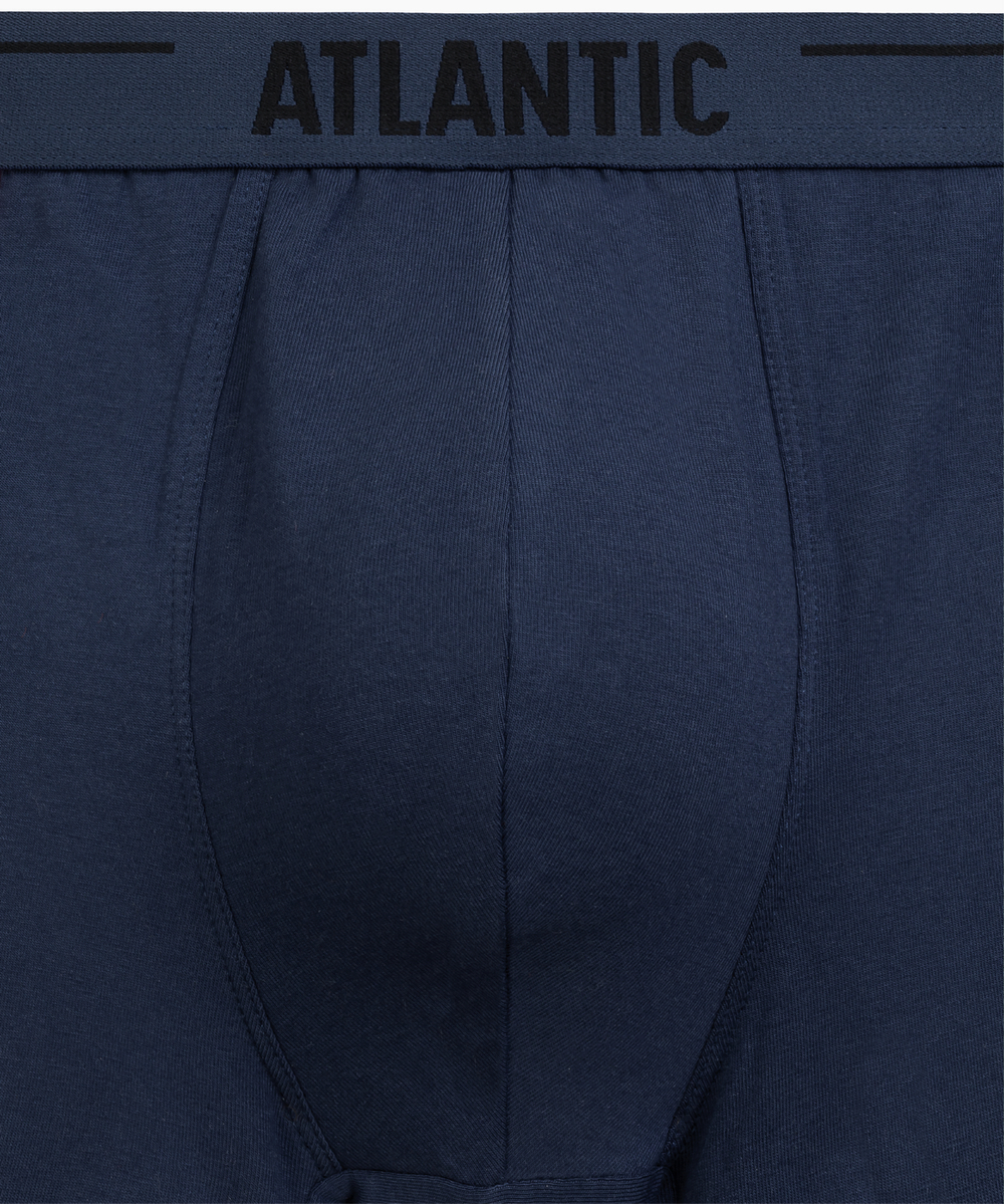Мужские трусы шорты Atlantic, набор из 3 шт., хлопок, светлый деним + индиго + тёмно зеленые, 3MH-011