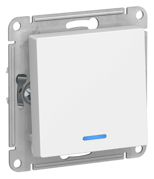 Выключатель 1-клавишный Schneider Electric ATLASDESIGN, с подсветкой, скрытый монтаж, белый