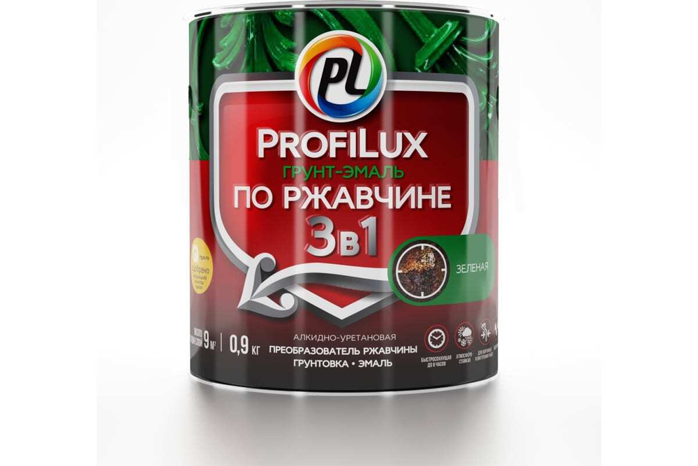 Грунт-эмаль по ржавчине 3 в 1 Profilux полуматовая зелёная