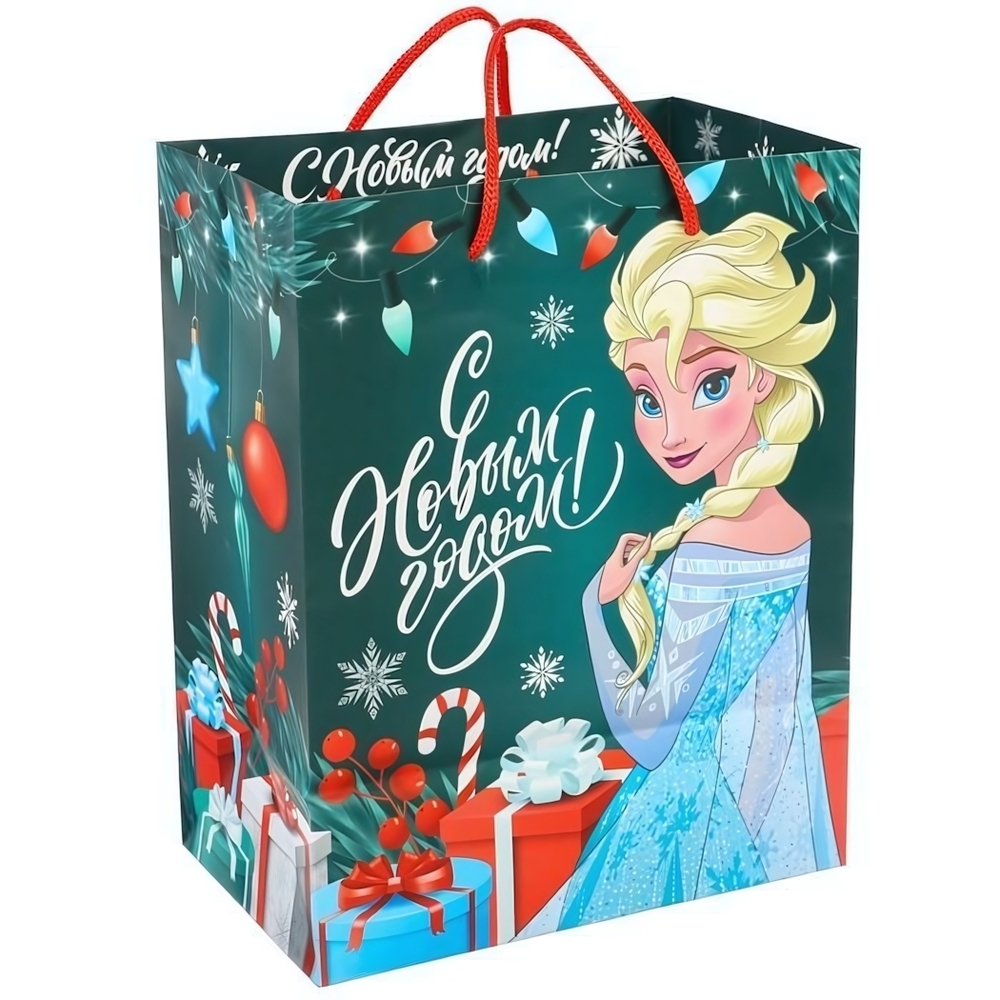Пакет 18х23х11,5 см ламинат вертикальный, "С Новым годом!" (Disney)