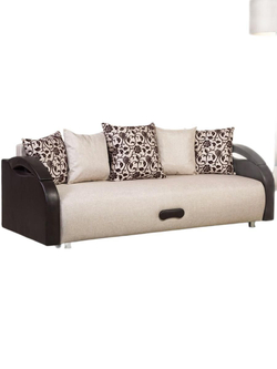 Диван прямой Юпитер Еврокнижка с бельевым ящиком, Ратибор Светлый (рогожка), 220 см