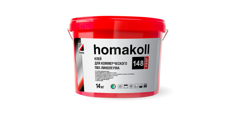 Клей для коммерческого ПВХ-линолеума Homakoll 148 Prof 28 кг