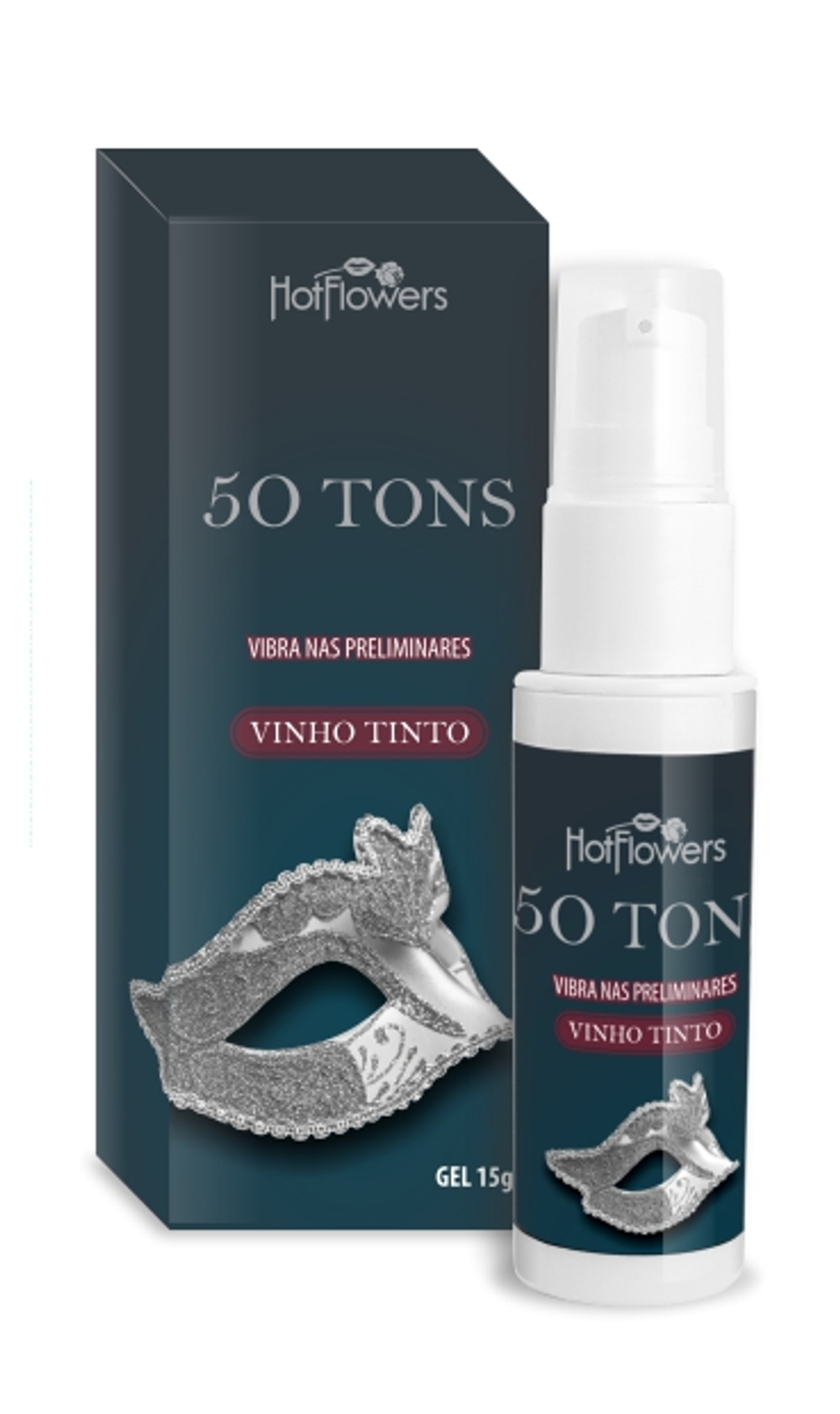 Возбуждающий гель 50 TONS для двоих с вибрационным эффектом и ароматом красного вина