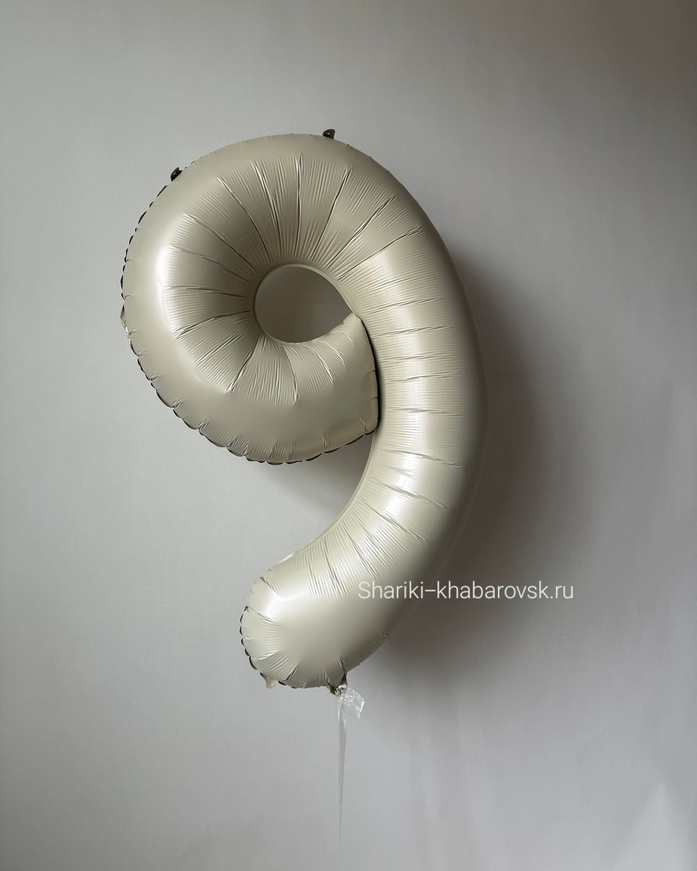К Шар 32''81 см "Цифра 9" Белый песок Сатин (БГ-60) 