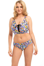 Яркие плавки-бразилиана с цветочным принтом (Размер: XL) (Цвет: разноцветный)