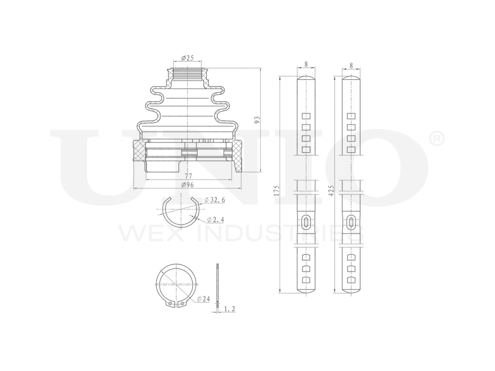 Пыльник ШРУСа (к-т) UNIO DUC-30019K