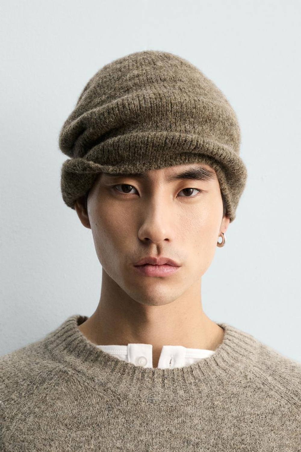 ZARA ШАПКА БИНИ ФАКТУРНАЯ — LIMITED EDITION, КОРИЧНЕВЫЙ