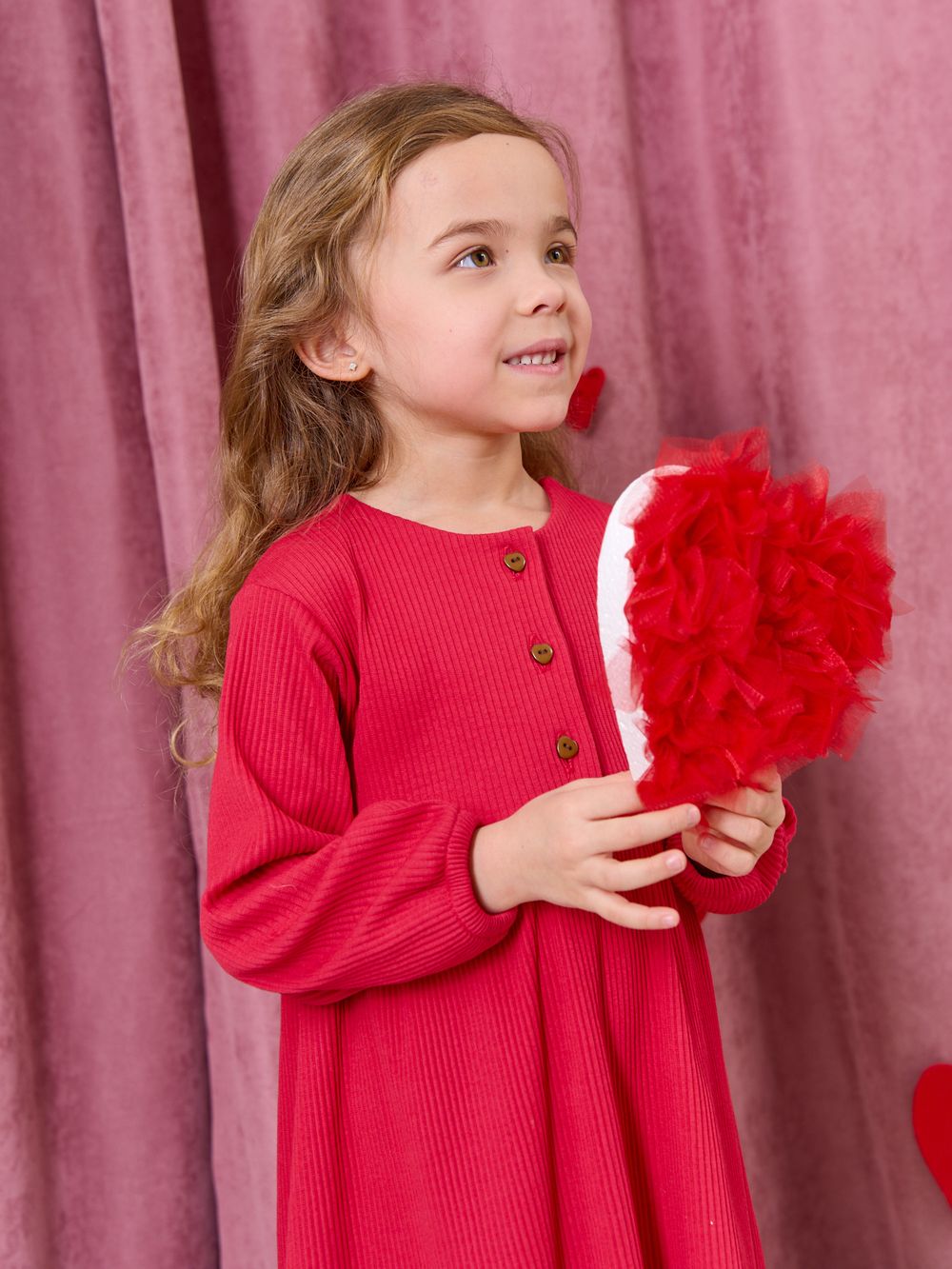 Платье "Малиновый десерт" в рубчик