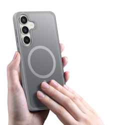 Прозрачный матовый чехол серого цвета с MagSafe от Dux Ducis для Samsung Galaxy S25 FE, серия Yind Series Case
