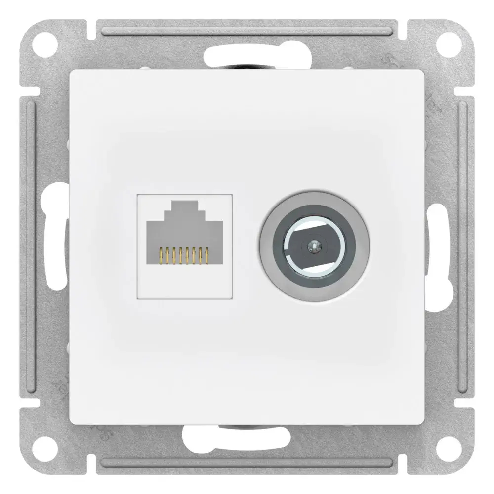 ATLASDESIGN РОЗЕТКА двойная ТВ + компьютерная RJ45 кат. 5e, механизм, ЛОТОС