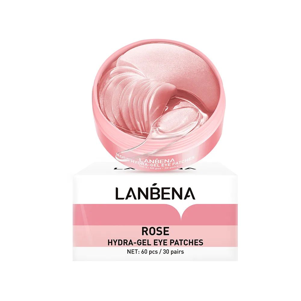 Патчи для глаз Lanbena с экстрактом розы гидрогелевые Rose Hydra-Gel Eye Patches 60 шт