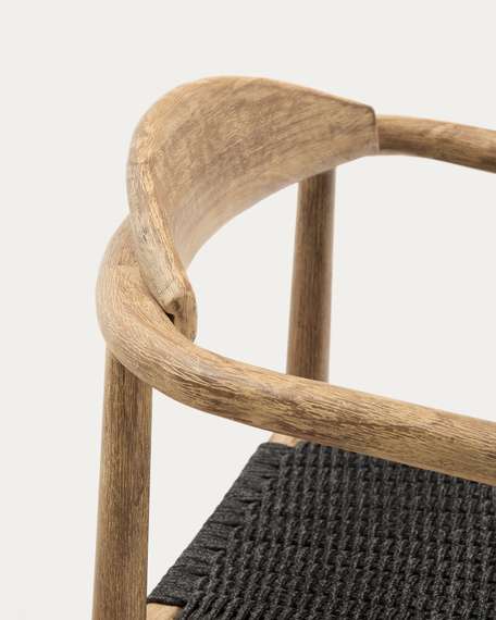 Стул Glynis массив эвкалипта с черным сиденьем