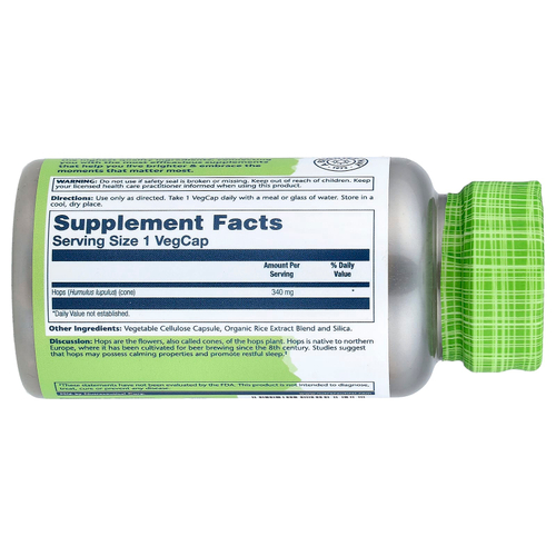 Solaray, True Herbs, хмель, 340 мг, 100 вегетарианских капсул