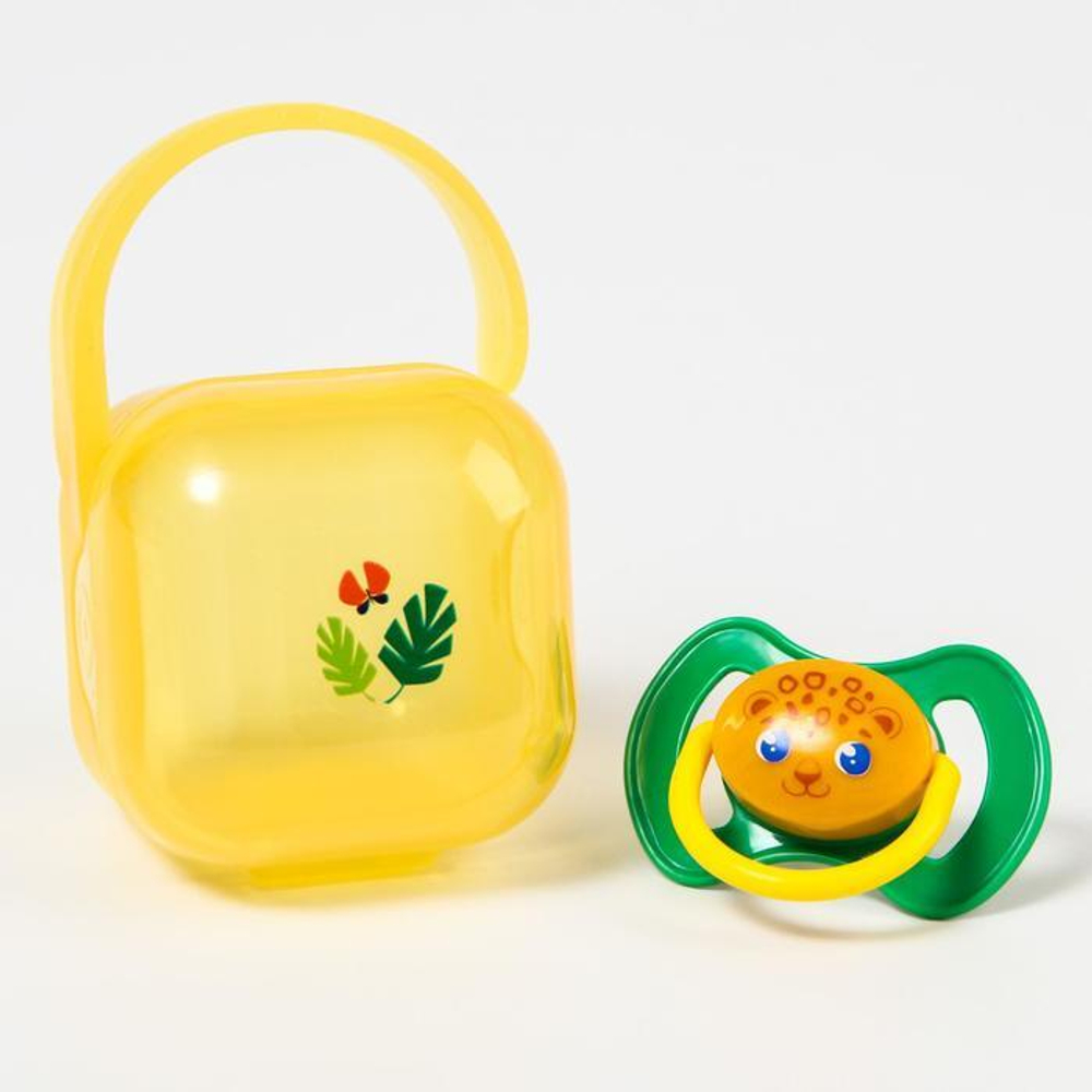 6478609 Соска-пустышка ортодонтическая силиконовая в контейнере «Леопард»