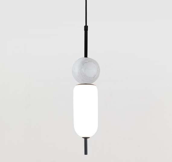 Подвес Anet черный металл - белый мрамор