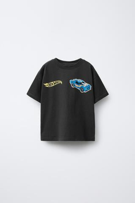 ZARA ФУТБОЛКА С ПРИНТОМ HOT WHEELS ™ MATTEL, АНТРАЦИТОВО-СЕРЫЙ