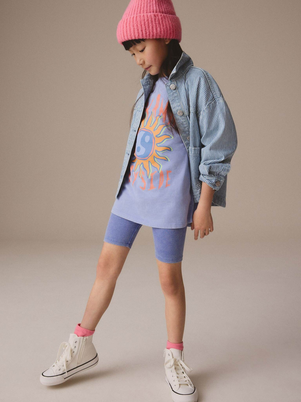 Футболка и шорты-велосипедки в комплекте для девочки Next E45-361, Голубой