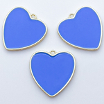 Подвеска Сердце, цвет золото+синий, размер 21*20 мм, цена за 1 шт
