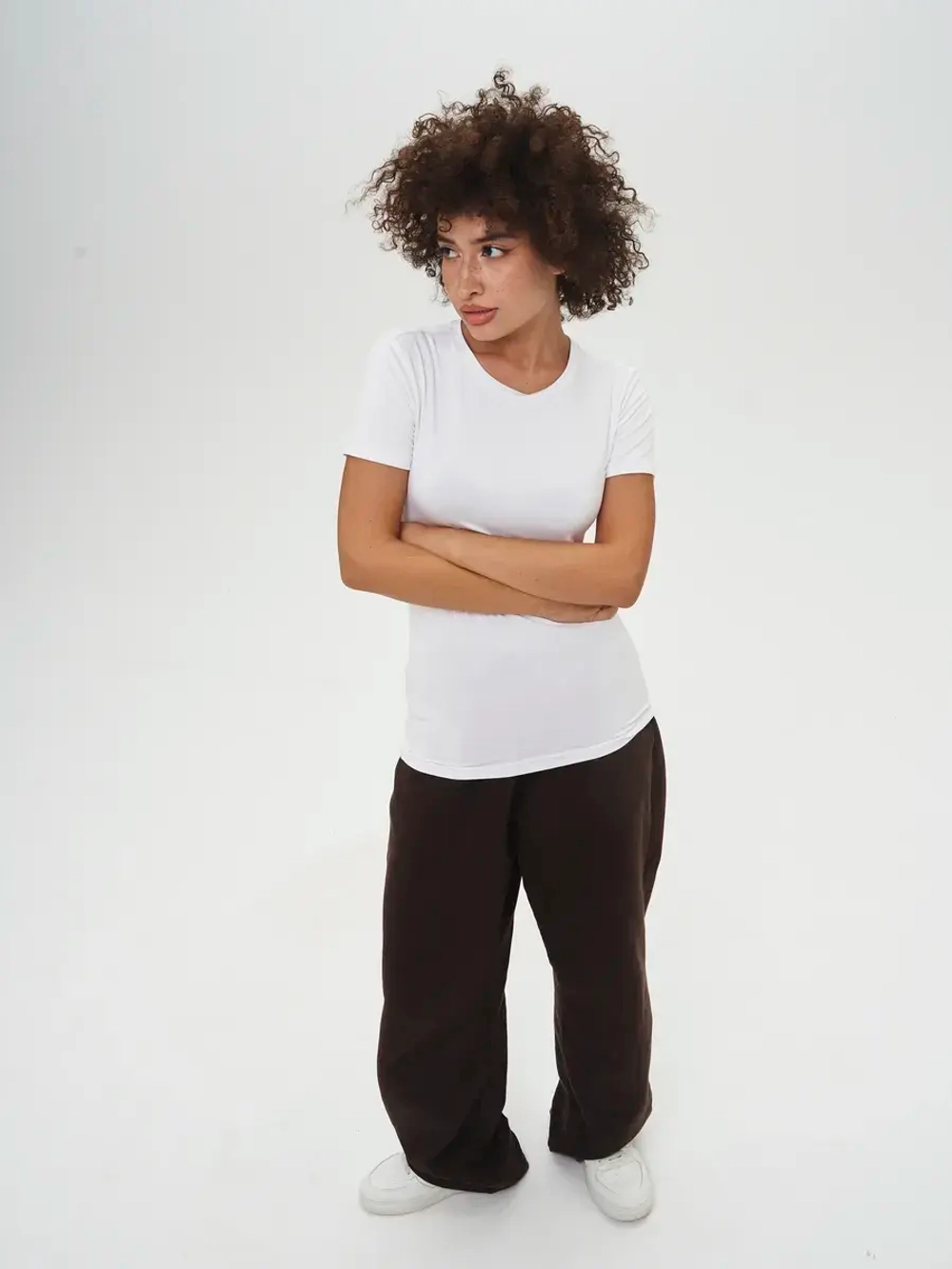 Футболка облегающая однотонная