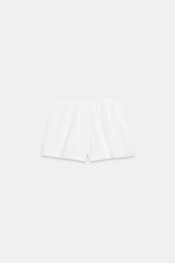 ZARA ШОРТЫ С ВЫШИВКОЙ, БЕЛЫЙ