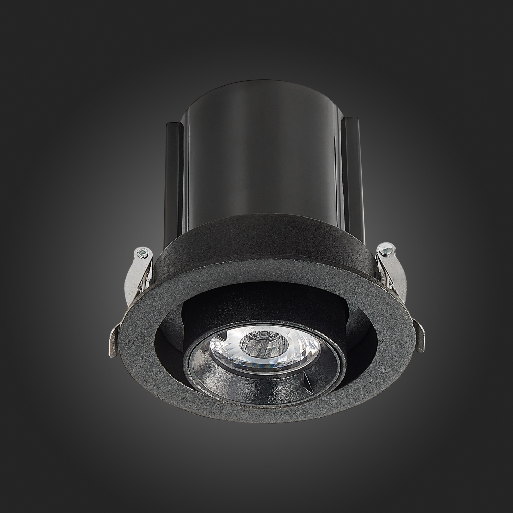 ST702.338.12 Св-к встр. Черный LED 1*12W 3000K 900Lm Ra80 24° IP20 D90xH92 180-240V