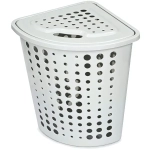 Корзина для белья Молетта 45л угловая с крышкой светло-серая С705СЕР