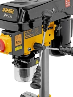 Станок сверлильный DENZEL, DDM-350L, 13 мм, 350 Вт мощность, 620-2620 об/мин и 5 скоростей, регулировка высоты стола и лазер, настольный 95321