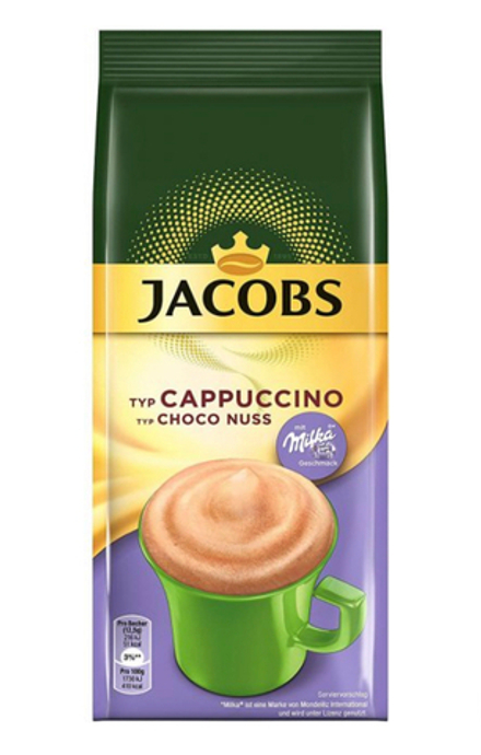 Кофе растворимый Jacobs Cappuccino Choco Milka Nuss, 500 г пакет (Якобс)