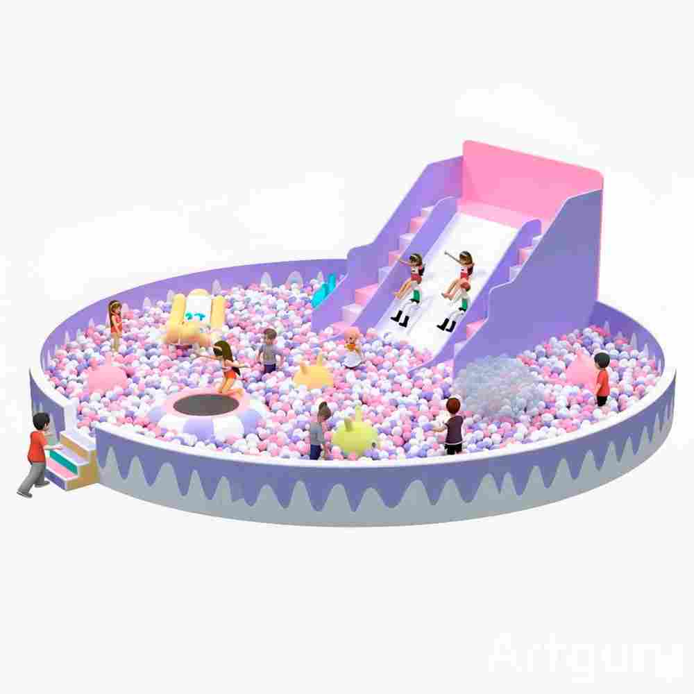 Сухой бассейн круглый «Облачко», 10х10х3 м — для детских развлекательных центров