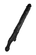 Черный двусторонний фаллоимитатор «Вразумитель» с шипом (Цвет: черный)