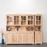 Шкаф витрина, 58х28х105, Лена, однодверная, для посуды, массив сосны, с регулируемыми полками (верхняя часть буфета Лена), Dipriz