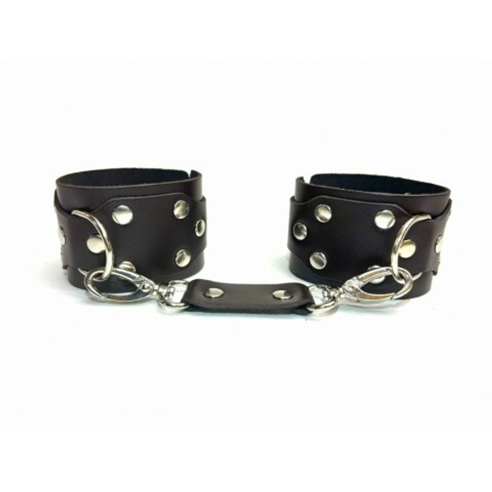 Наручники кожаные Sex Game коричневые