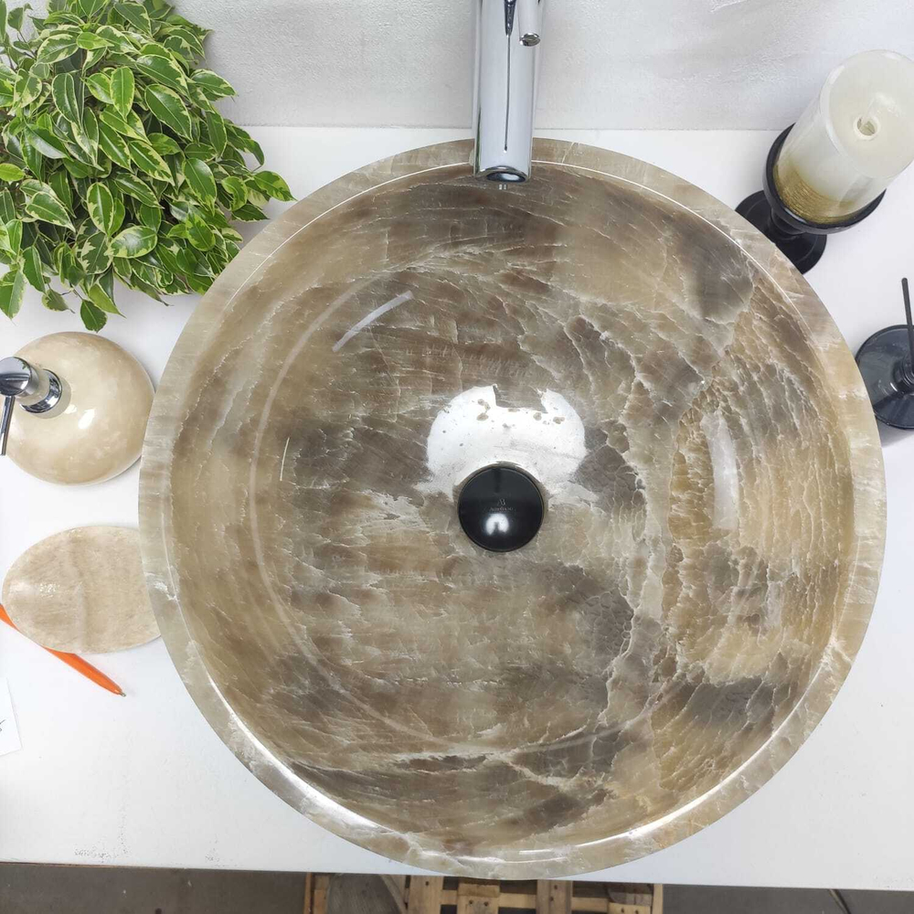 Раковина из оникса Bowl Grey Medium TinLip BO-60965 45*45*17