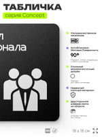 Табличка Отдел персонала, на дверь и стену, навигационная и информационная, серия CONCEPT, 18х18 см, Айдентика Технолоджи