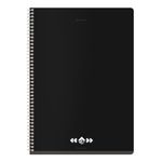 Тетрадь А4, 96 л., BRAUBERG, гребень, клетка, матовая ламинация, "Минимал" (микс в спайке), 405318