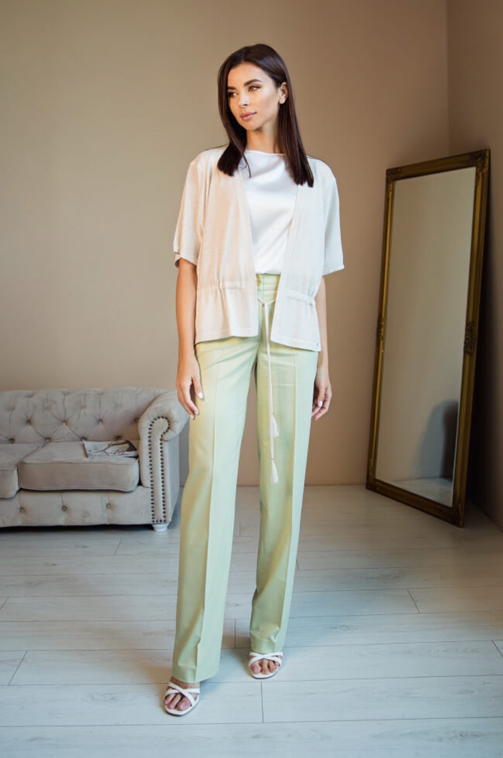 3754 Брюки женские (фисташковый)