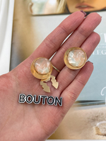 Накладка золотистые со светлым (полупрозрачным) камнем