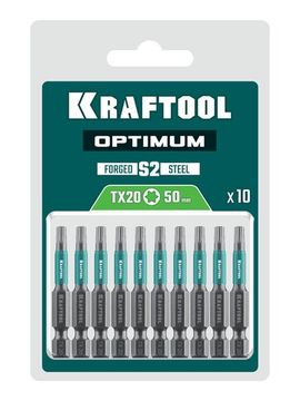 KRAFTOOL OPTIMUM TX 20, 50 мм, 10 шт, биты (26126-20-50-10)