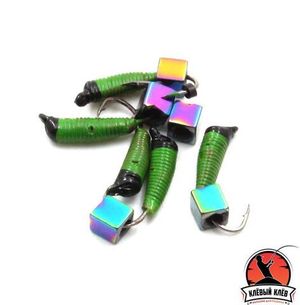 Мормышка вольф. безнасадочная "ЯМАН" Ручейник №3, d-1.5 мм, L-8.5 мм, вес 0,60 гр., кубик, цв. Салатовый