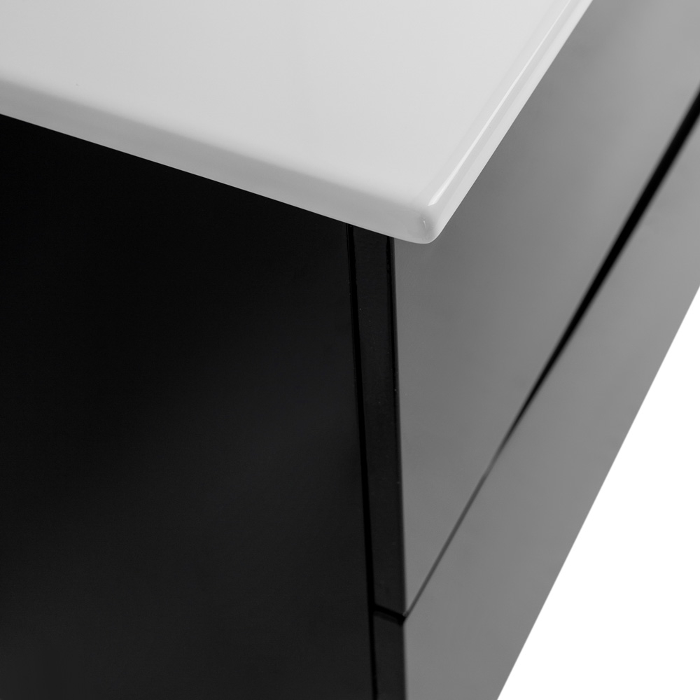 Тумба с раковиной подвесная BelBagno MARINO-CER-N-1200-2C-SO-NL-P Nero Lucido, раковина белая BB-8099-120