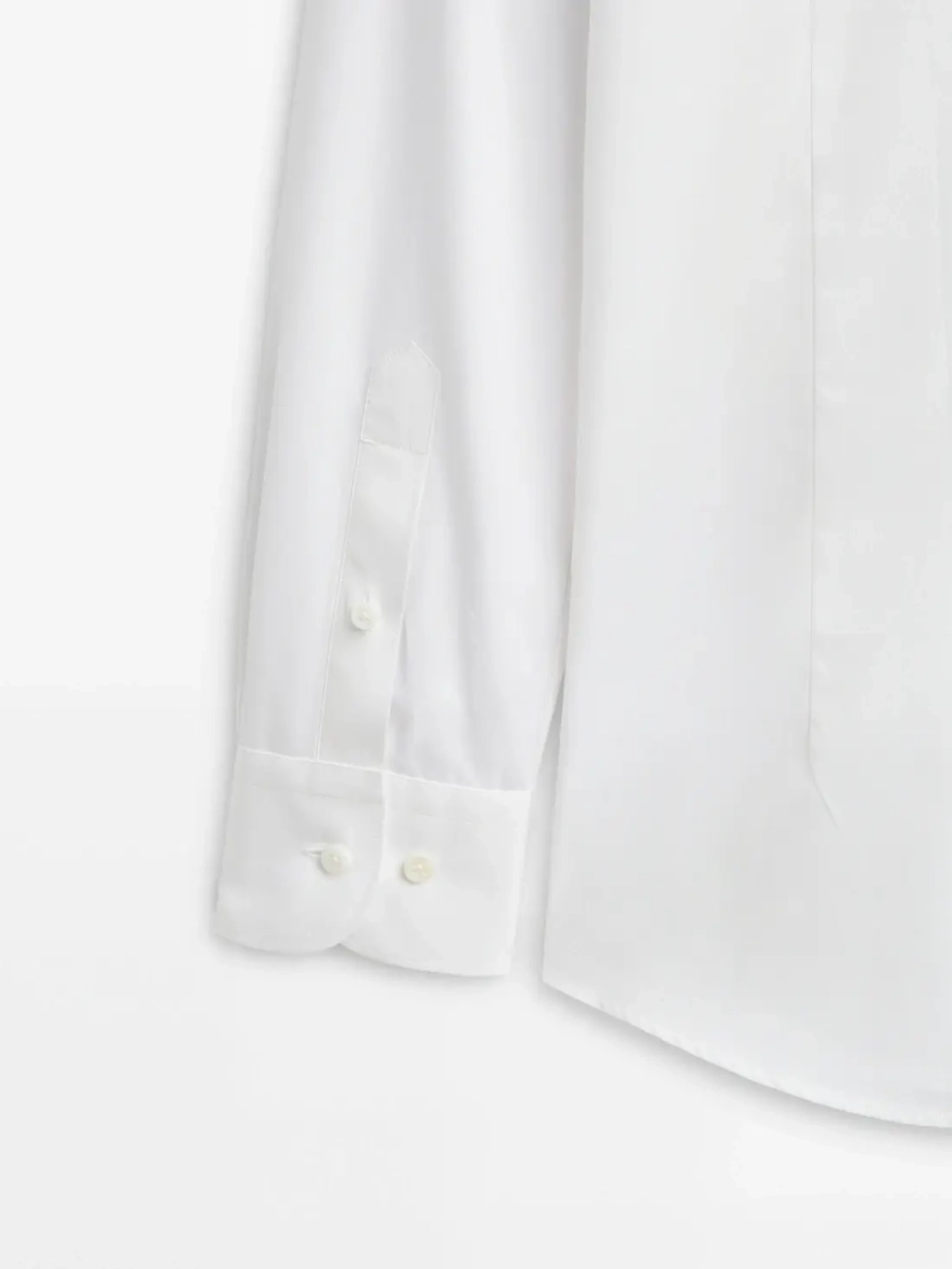 Massimo Dutti Рубашка облегающего кроя из поплина, белый