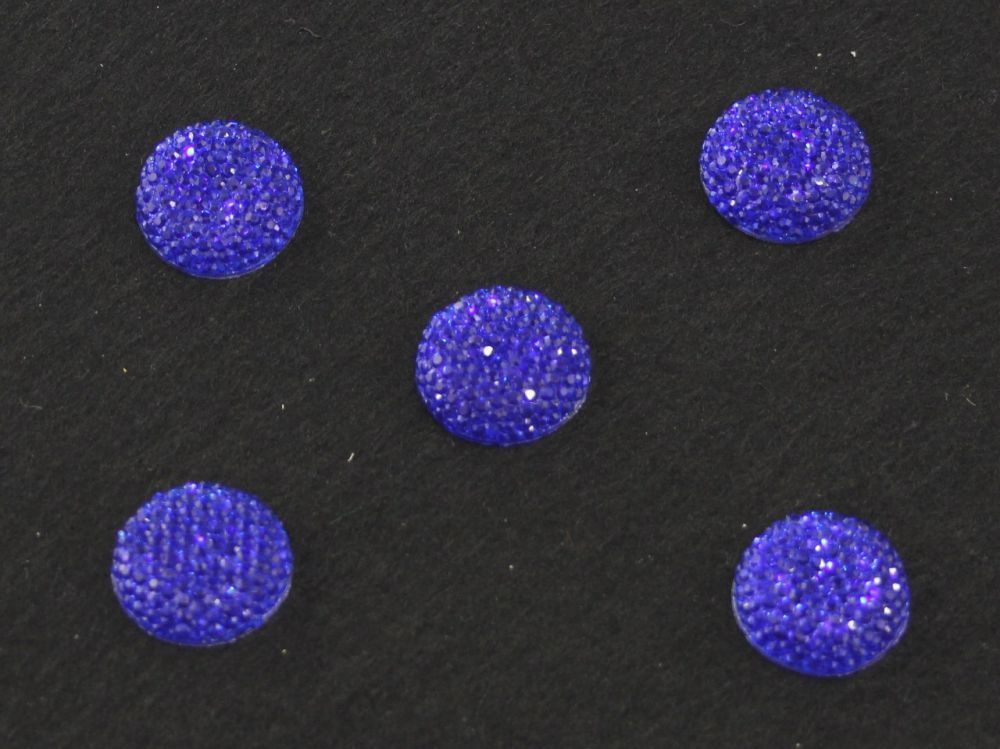Кабошон круглый, акрил, блестящий, 18 мм, цвет №23 синий (1уп=100шт)