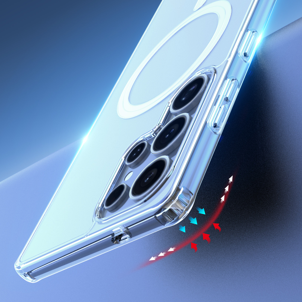 Усиленный прозрачный чехол с MagSafe от Dux Ducis для Samsung Galaxy S25 Ultra, серия Clin Mag Series Case