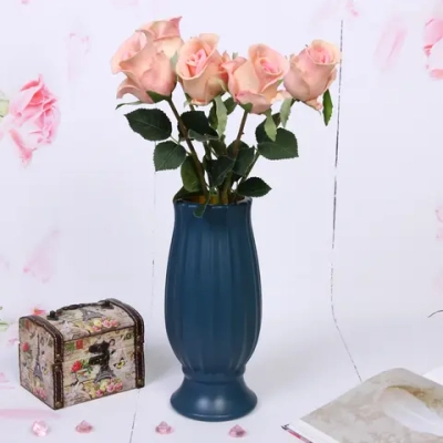 Ваза из пластика «Вивьен» 10*24см цвет морская волна