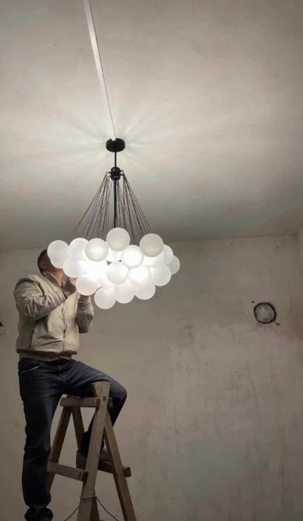 Pendant design lamp Cloud by Apparatus (black)