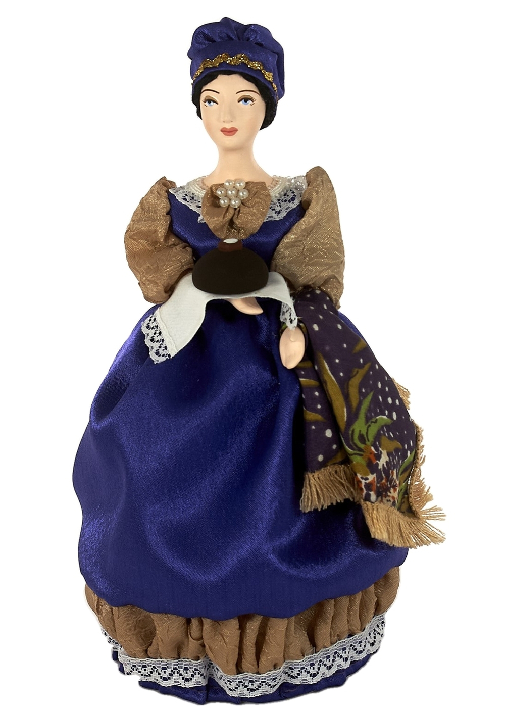 Фарфоровая кукла коллекционная  Купчиха с пасхальным куличом 19 век Россия. Сувенир ручной работы